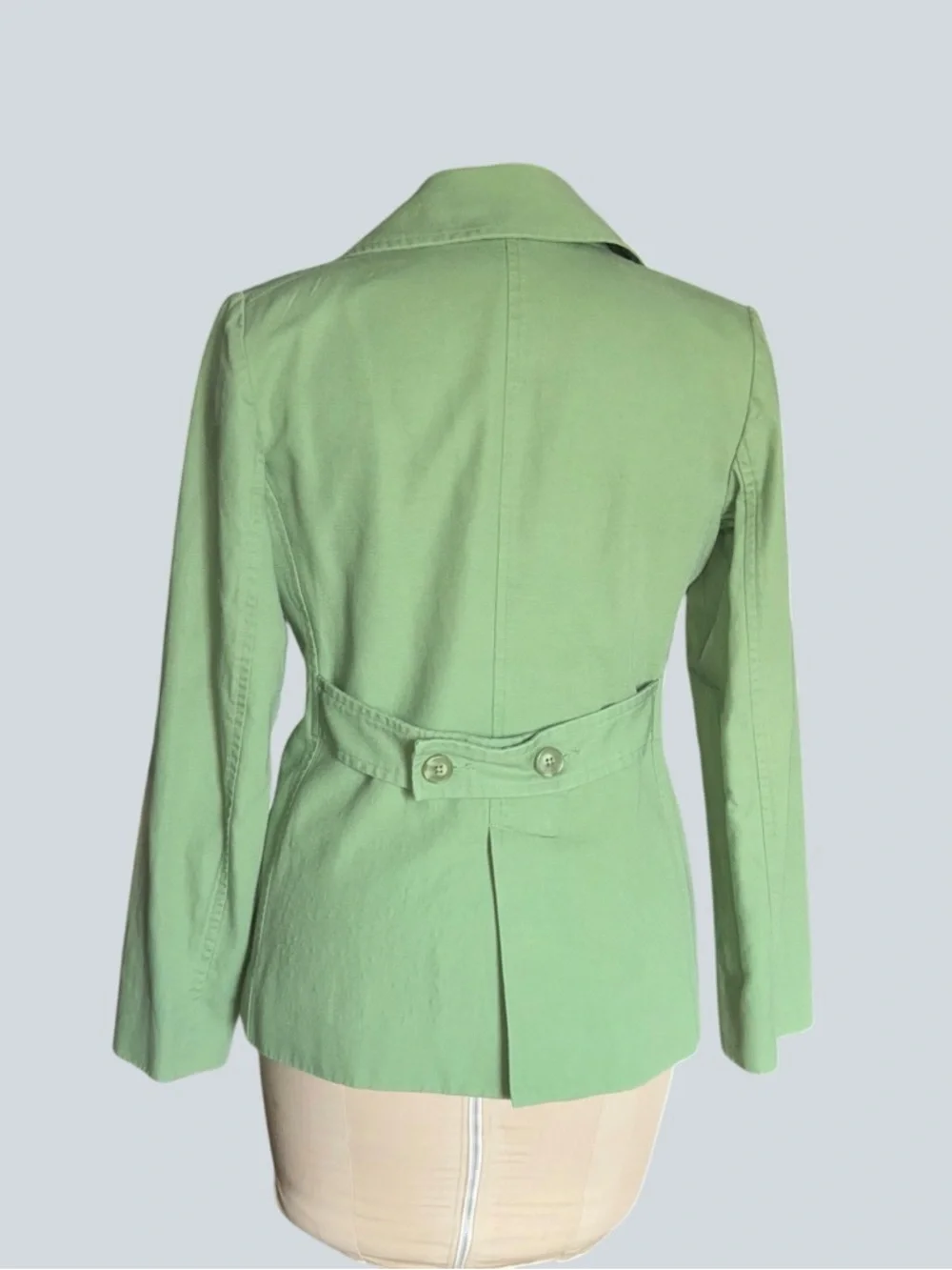 J. Crew Women’s Green Cotton Double Breasted Pea Coat Lined Size M Vintage Y2K - Picture 2 of 8